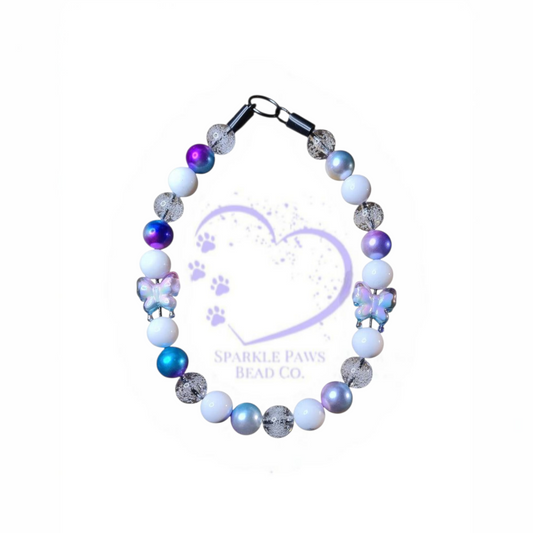 Ethereal Beaded Dog Collar – Handmade Pet Necklace – Sparkly Custom Collar for Small to Large Dogs