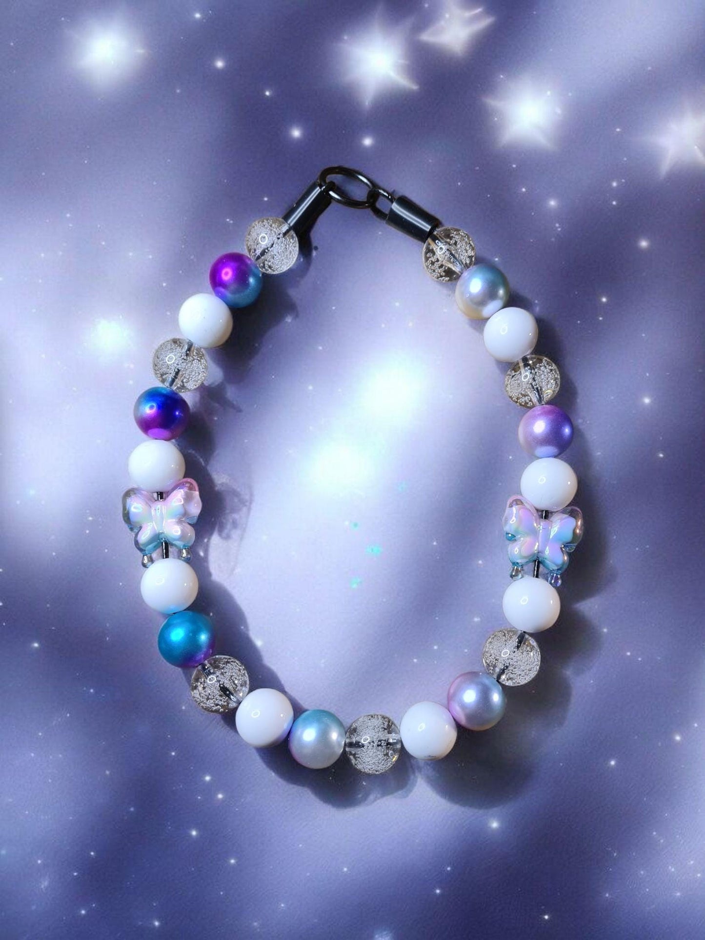 Ethereal Beaded Dog Collar – Handmade Pet Necklace – Sparkly Custom Collar for Small to Large Dogs