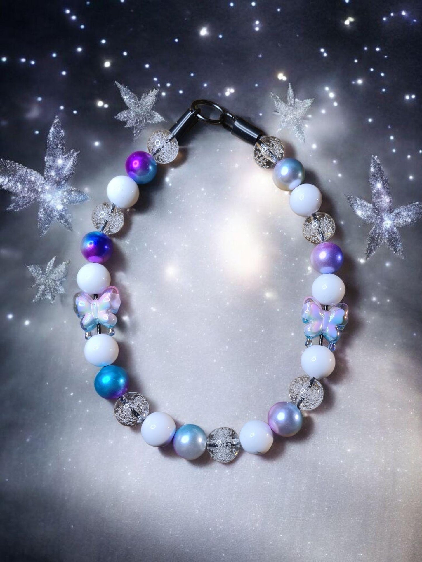 Ethereal Beaded Dog Collar – Handmade Pet Necklace – Sparkly Custom Collar for Small to Large Dogs