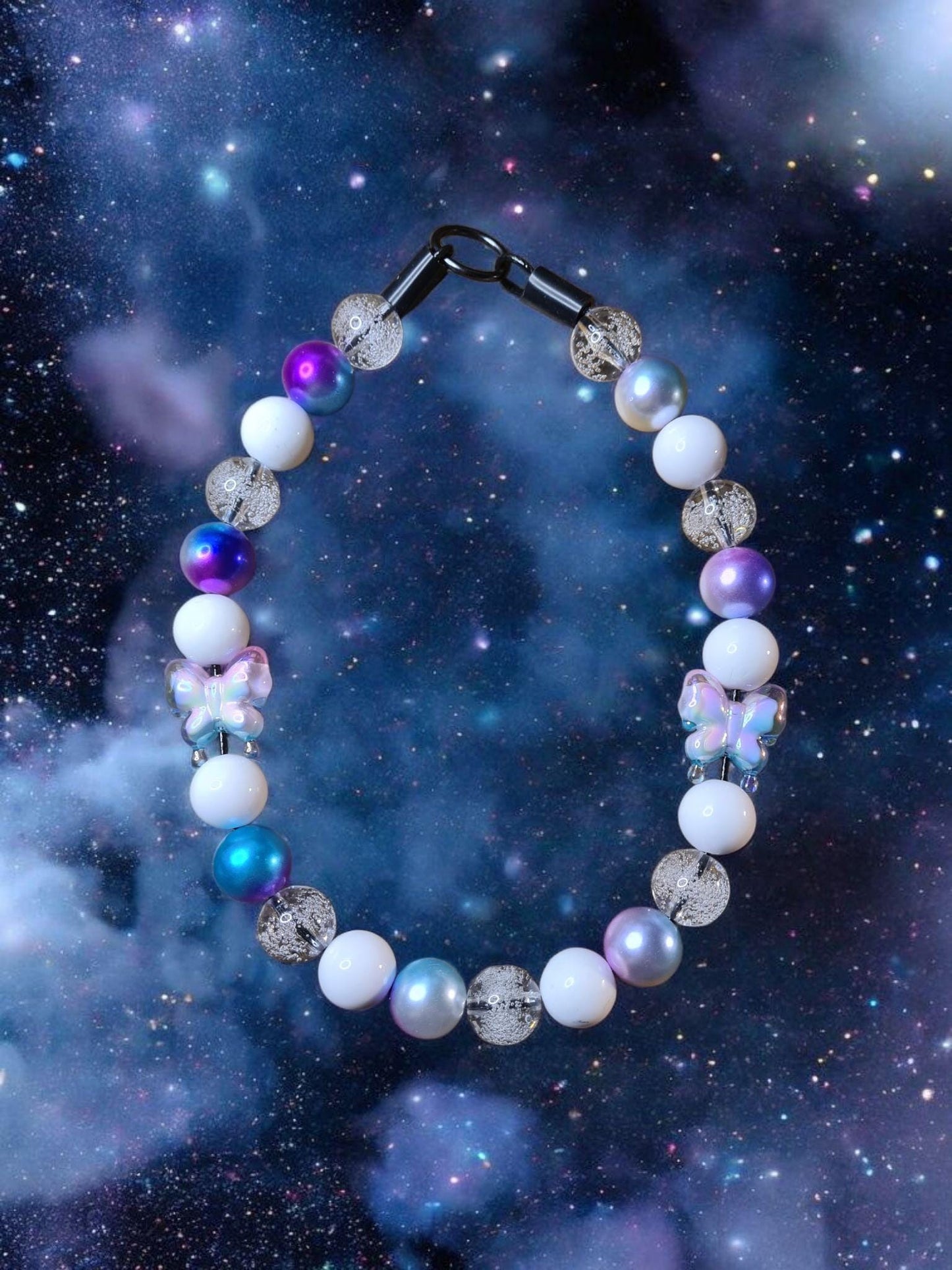Ethereal Beaded Dog Collar – Handmade Pet Necklace – Sparkly Custom Collar for Small to Large Dogs