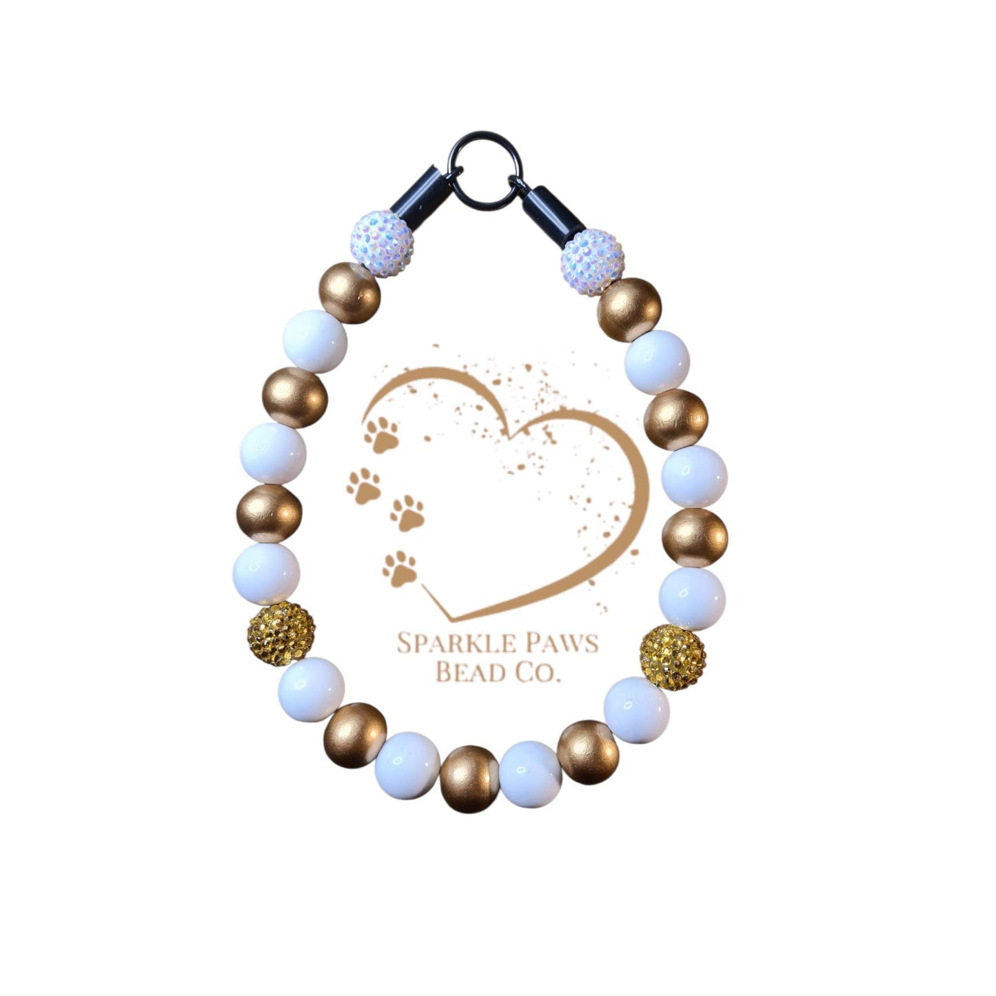 Aphrodite Beaded Dog Collar – Handmade Pet Necklace – Sparkly Custom Collar for Small to Large Dogs