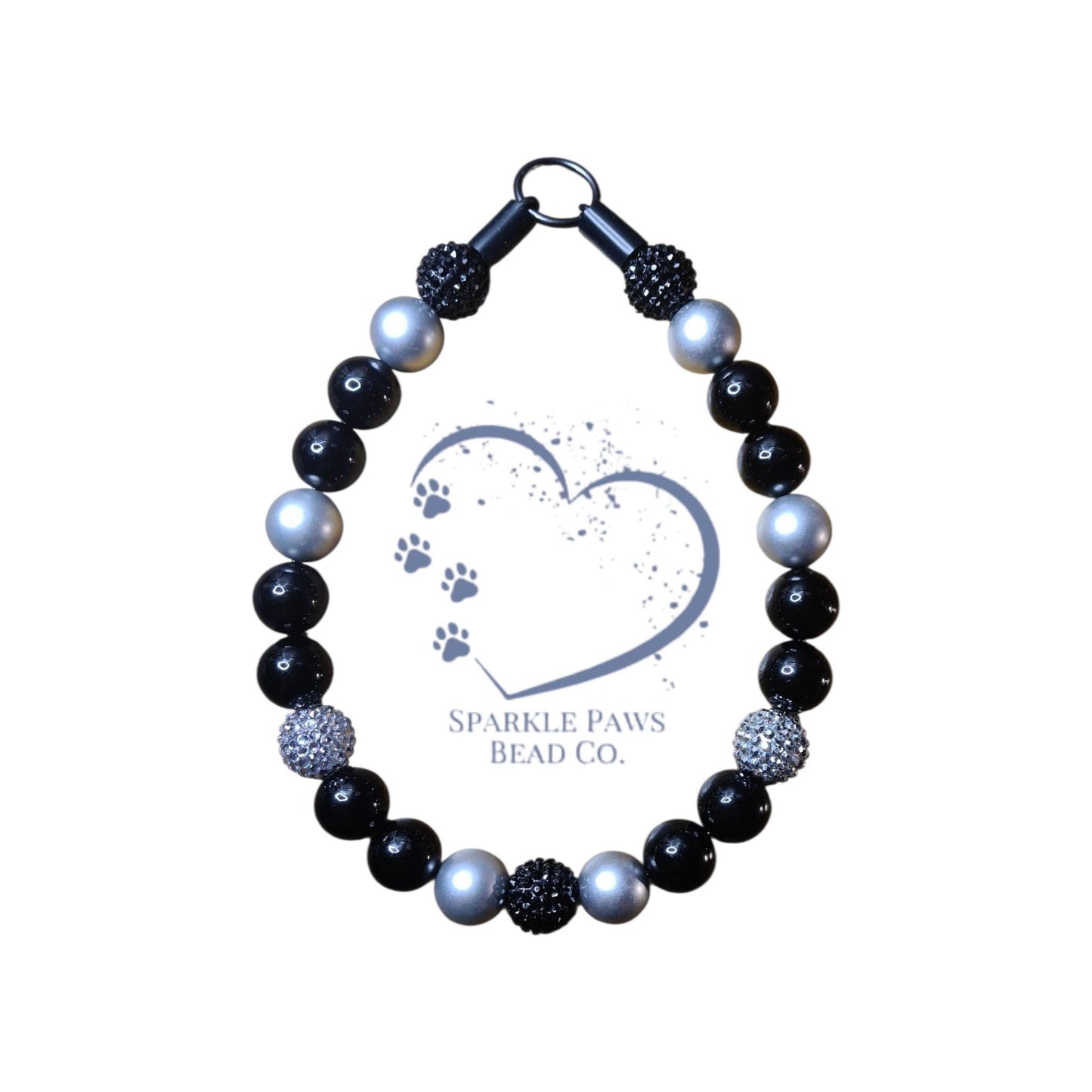 Lilith Beaded Dog Collar – Handmade Pet Necklace – Sparkly Custom Collar for Small to Large Dogs