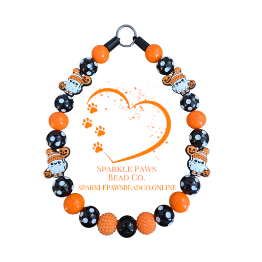 Tricky Treat Halloween Dog Collar – Custom Colours & Beads – Handmade Pet Necklace – Custom Collar for All Size Dogs