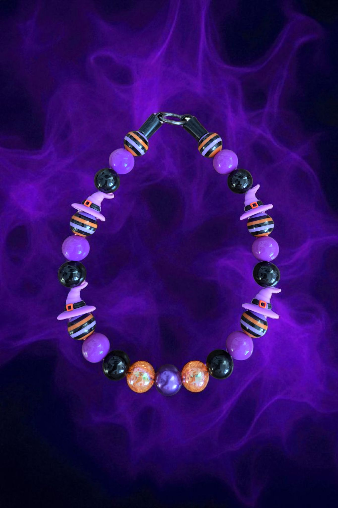 Wicked Winnie Halloween Dog Collar – Custom Colours & Beads – Handmade Pet Necklace – Custom Collar for All Size Dogs