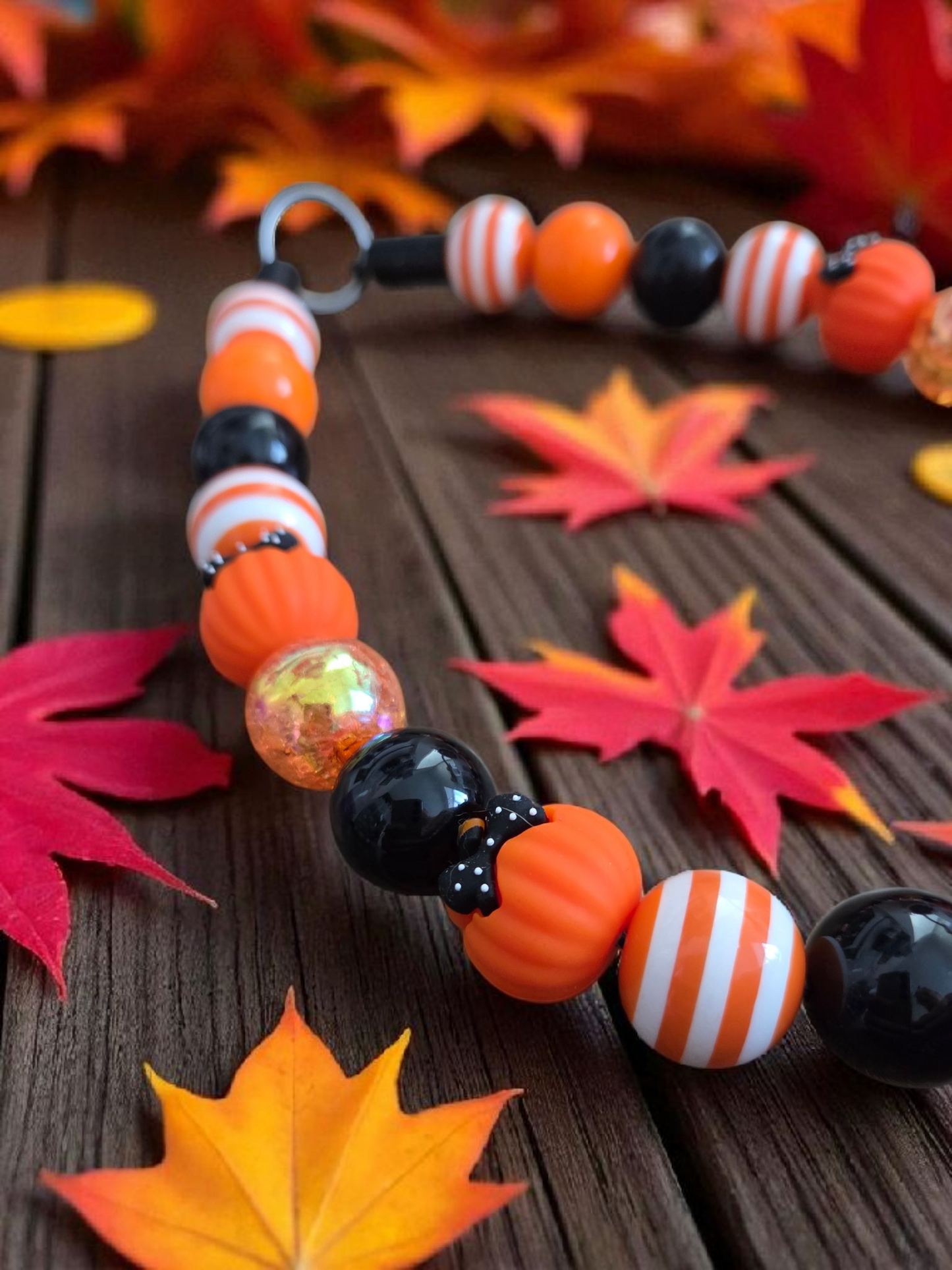 Pupkin Spice Halloween Dog Collar – Custom Colours & Beads – Handmade Pet Necklace – Custom Collar for All Size Dogs