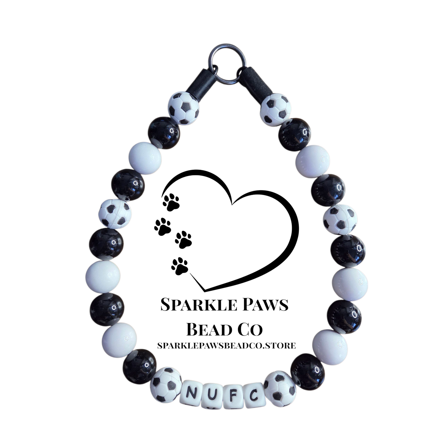 Football Team Dog Collar – Custom Colours & Beads – Handmade Pet Necklace – Custom Collar for All Size Dogs