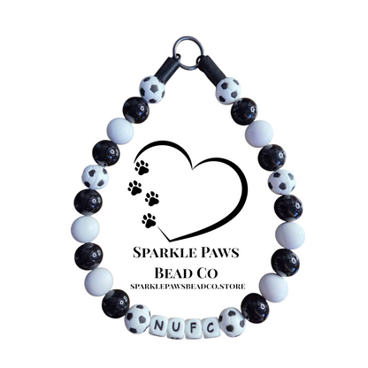 Football Team Dog Collar – Custom Colours & Beads – Handmade Pet Necklace – Custom Collar for All Size Dogs