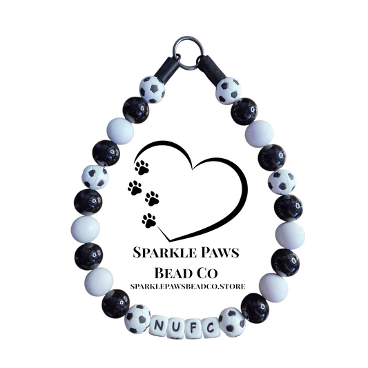 Football Team Dog Collar – Custom Colours & Beads – Handmade Pet Necklace – Custom Collar for All Size Dogs