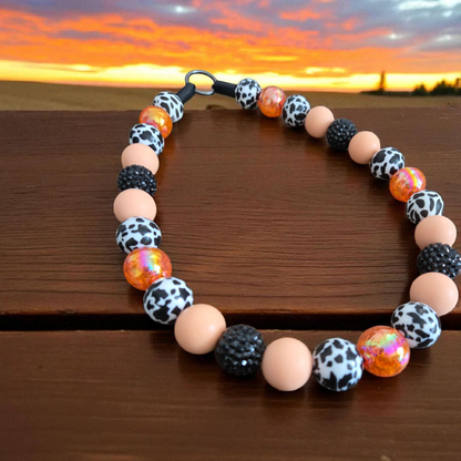 Tennessee Orange Beaded Dog Collar – Handmade Pet Necklace – Cute Custom Collar for All Size Dogs