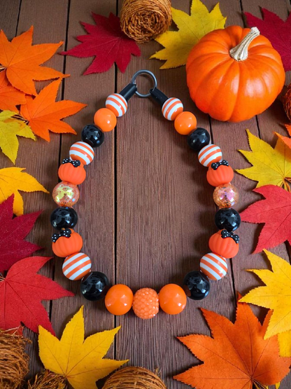 Pupkin Spice Halloween Dog Collar – Custom Colours & Beads – Handmade Pet Necklace – Custom Collar for All Size Dogs