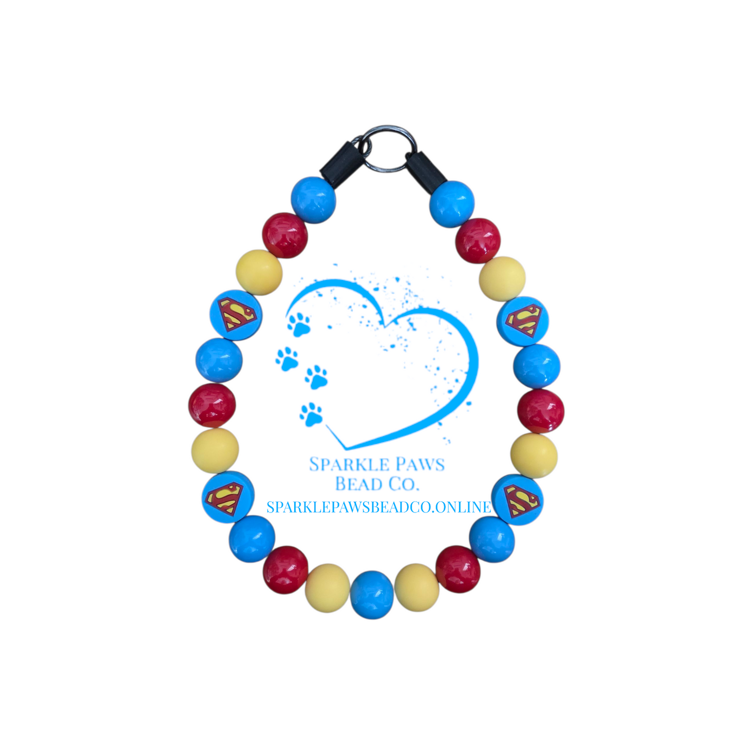 SuperPup! Beaded Collar, Dog Fashion, Beaded Dog Collar, Cute Accessories for Dogs, Dog Necklace, Fun Gift for Pet Lovers, Dog Collar