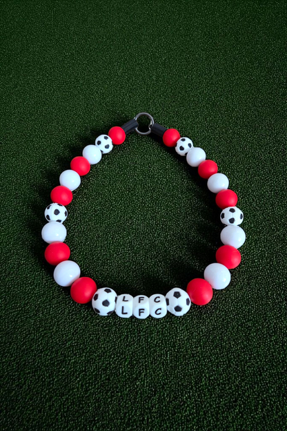 Football Team Dog Collar – Custom Colours & Beads – Handmade Pet Necklace – Custom Collar for All Size Dogs