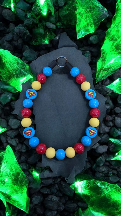 SuperPup! Beaded Collar, Dog Fashion, Beaded Dog Collar, Cute Accessories for Dogs, Dog Necklace, Fun Gift for Pet Lovers, Dog Collar