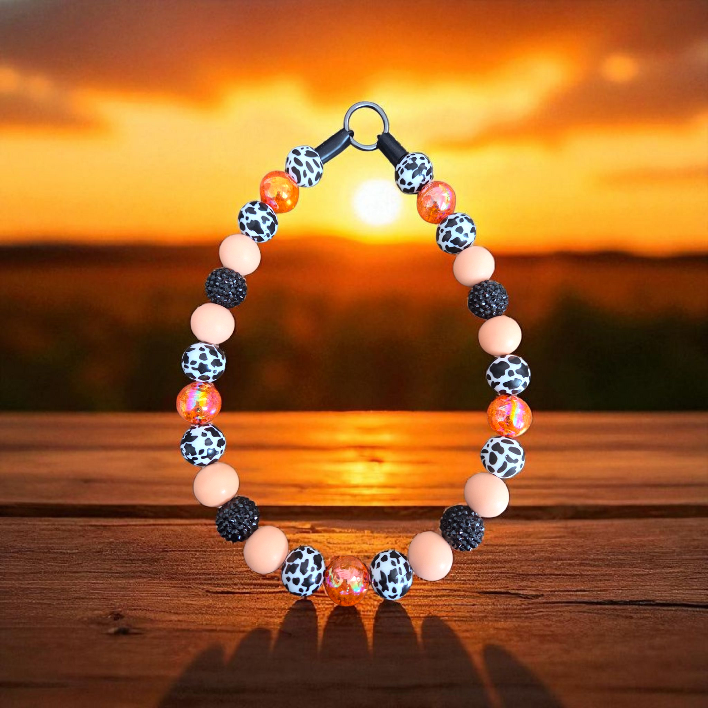 Tennessee Orange Beaded Dog Collar – Handmade Pet Necklace – Cute Custom Collar for All Size Dogs