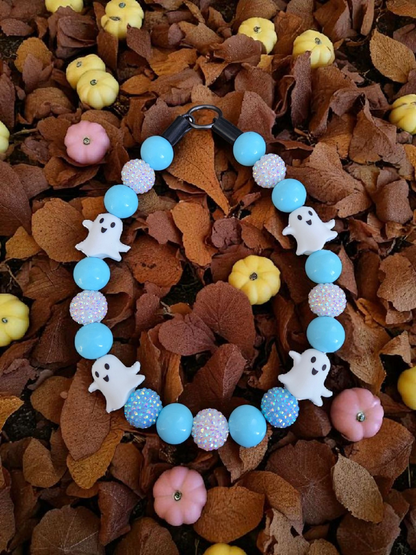 Bootiful Blue Halloween Dog Collar – Custom Colours & Beads – Handmade Pet Necklace – Custom Collar for All Size Dogs