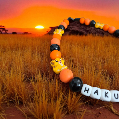 Simba (Pablo's Version) Beaded Dog Collar – Handmade Pet Necklace – Cute Custom Collar for Small to Large Dogs