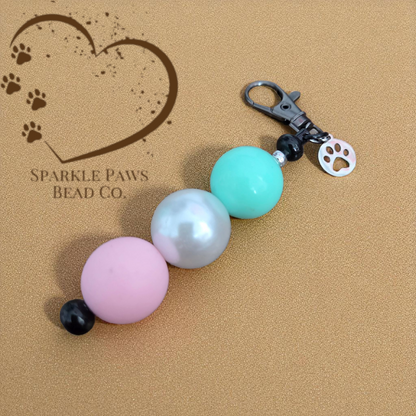 Matching Beaded Keyring, Dog Pawrent Gift, Keyring and Collar Matching Set, Custom Keychain, Gift for Dog Lover, Gift for Dog and Owner