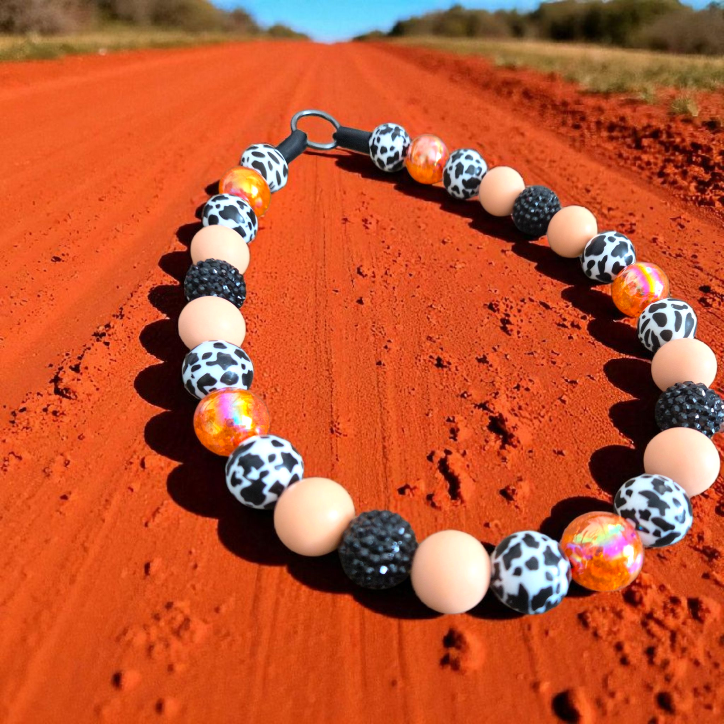 Tennessee Orange Beaded Dog Collar – Handmade Pet Necklace – Cute Custom Collar for All Size Dogs