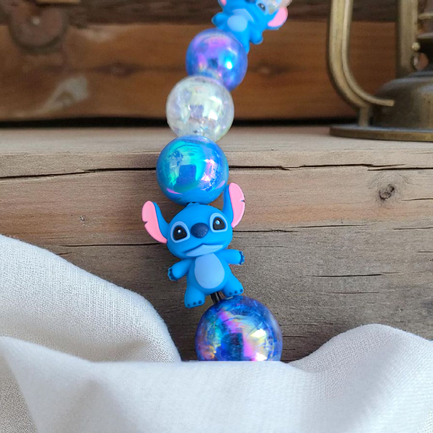 Stitch Beaded Dog Collar – Handmade Pet Necklace – Cute Custom Collar for All Size Dogs