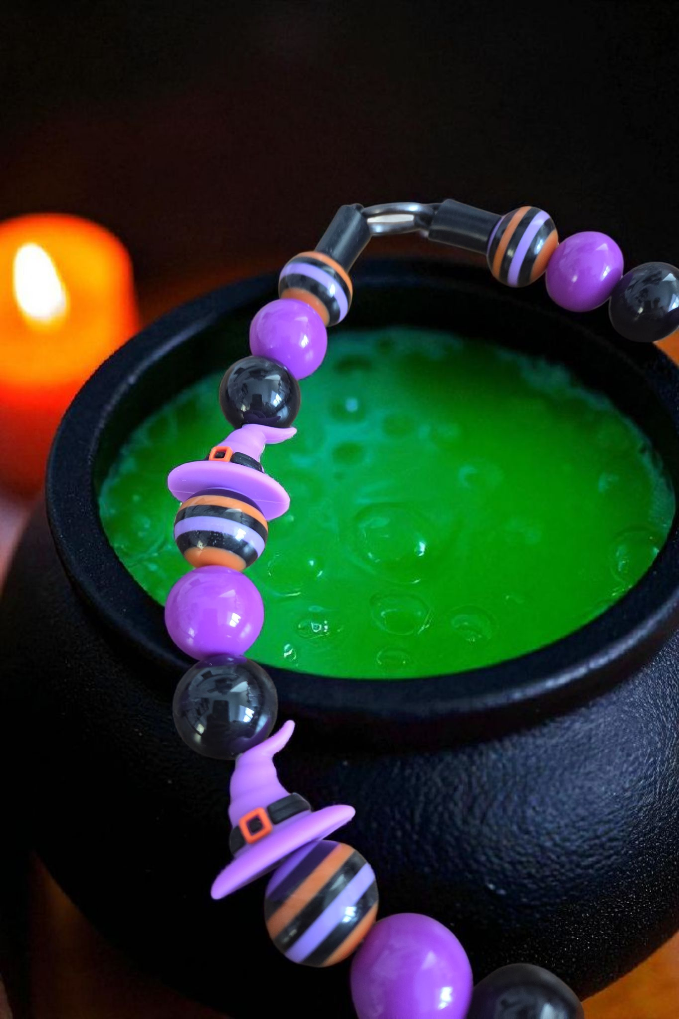 Wicked Winnie Halloween Dog Collar – Custom Colours & Beads – Handmade Pet Necklace – Custom Collar for All Size Dogs