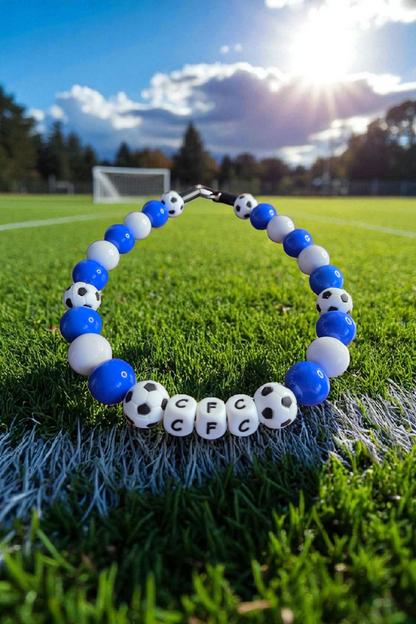 Football Team Dog Collar – Custom Colours & Beads – Handmade Pet Necklace – Custom Collar for All Size Dogs