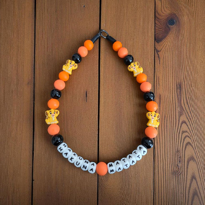 Simba (Pablo's Version) Beaded Dog Collar – Handmade Pet Necklace – Cute Custom Collar for Small to Large Dogs