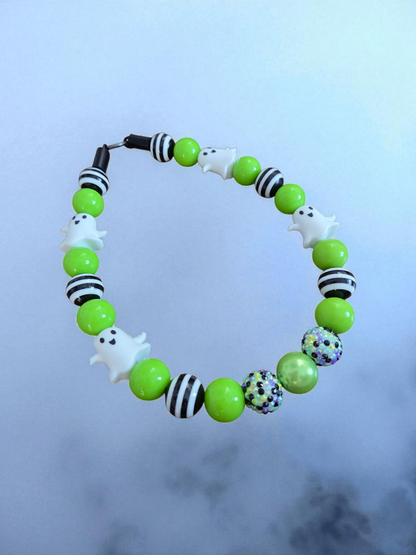 Slimer Halloween Dog Collar – Custom Colours & Beads – Handmade Pet Necklace – Custom Collar for All Size Dogs