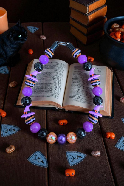 Wicked Winnie Halloween Dog Collar – Custom Colours & Beads – Handmade Pet Necklace – Custom Collar for All Size Dogs
