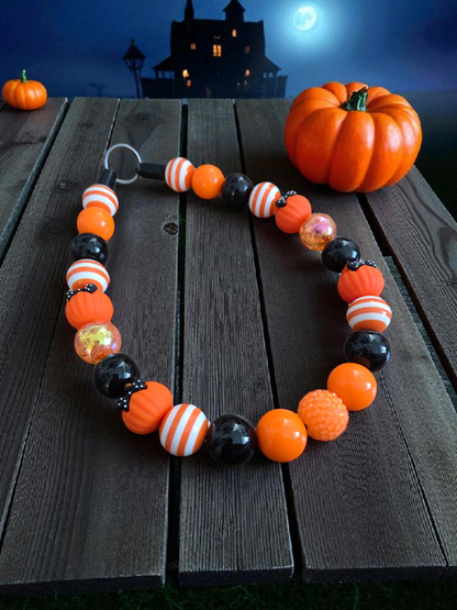 Pupkin Spice Halloween Dog Collar – Custom Colours & Beads – Handmade Pet Necklace – Custom Collar for All Size Dogs