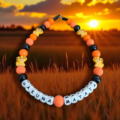 Simba (Pablo's Version) Beaded Dog Collar – Handmade Pet Necklace – Cute Custom Collar for Small to Large Dogs