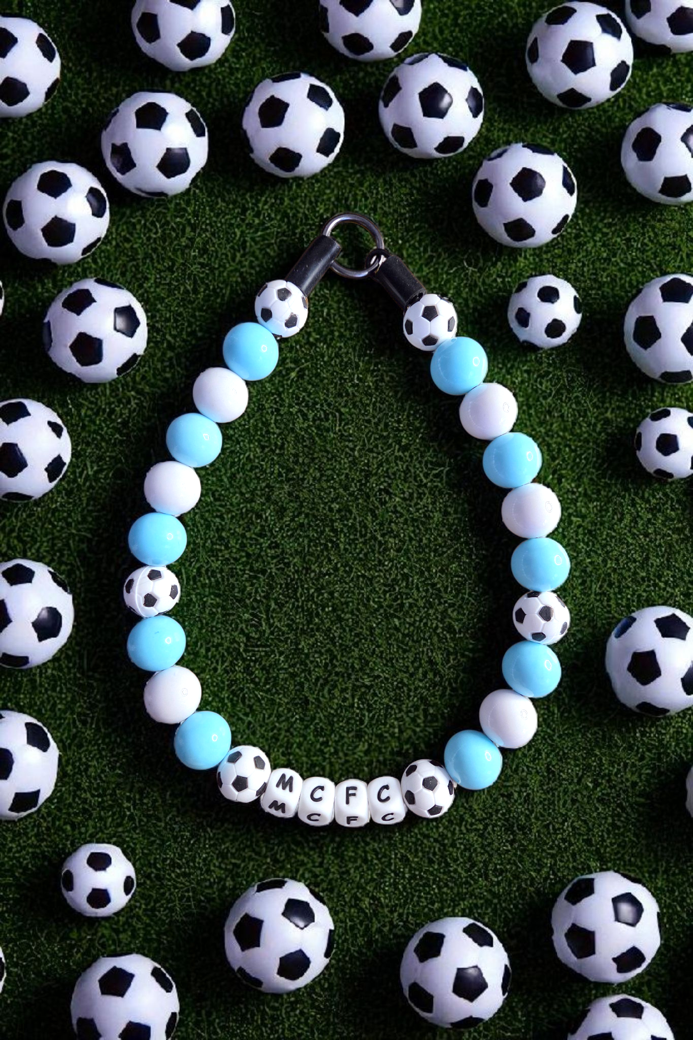 Football Team Dog Collar – Custom Colours & Beads – Handmade Pet Necklace – Custom Collar for All Size Dogs