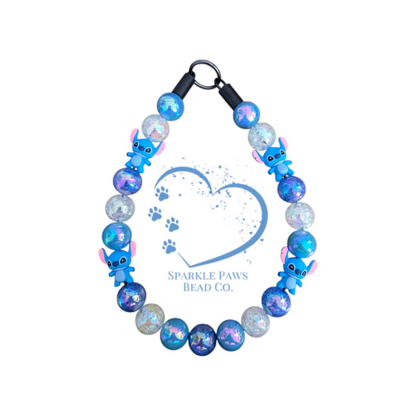 Stitch Beaded Dog Collar – Handmade Pet Necklace – Cute Custom Collar for All Size Dogs