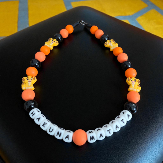 Simba (Pablo's Version) Beaded Dog Collar – Handmade Pet Necklace – Cute Custom Collar for Small to Large Dogs