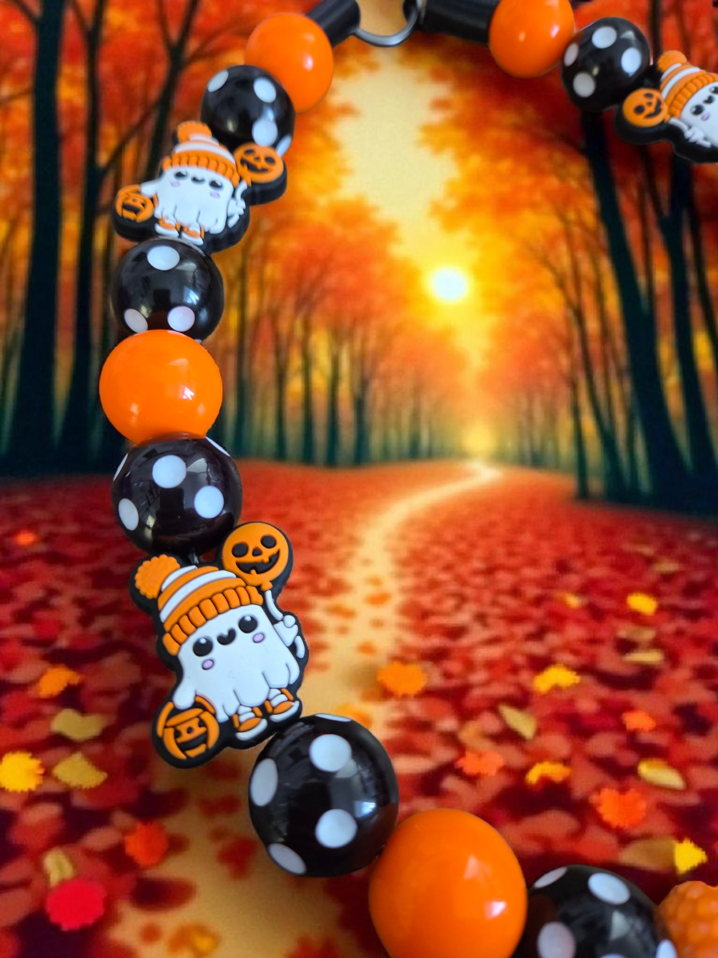 Tricky Treat Halloween Dog Collar – Custom Colours & Beads – Handmade Pet Necklace – Custom Collar for All Size Dogs