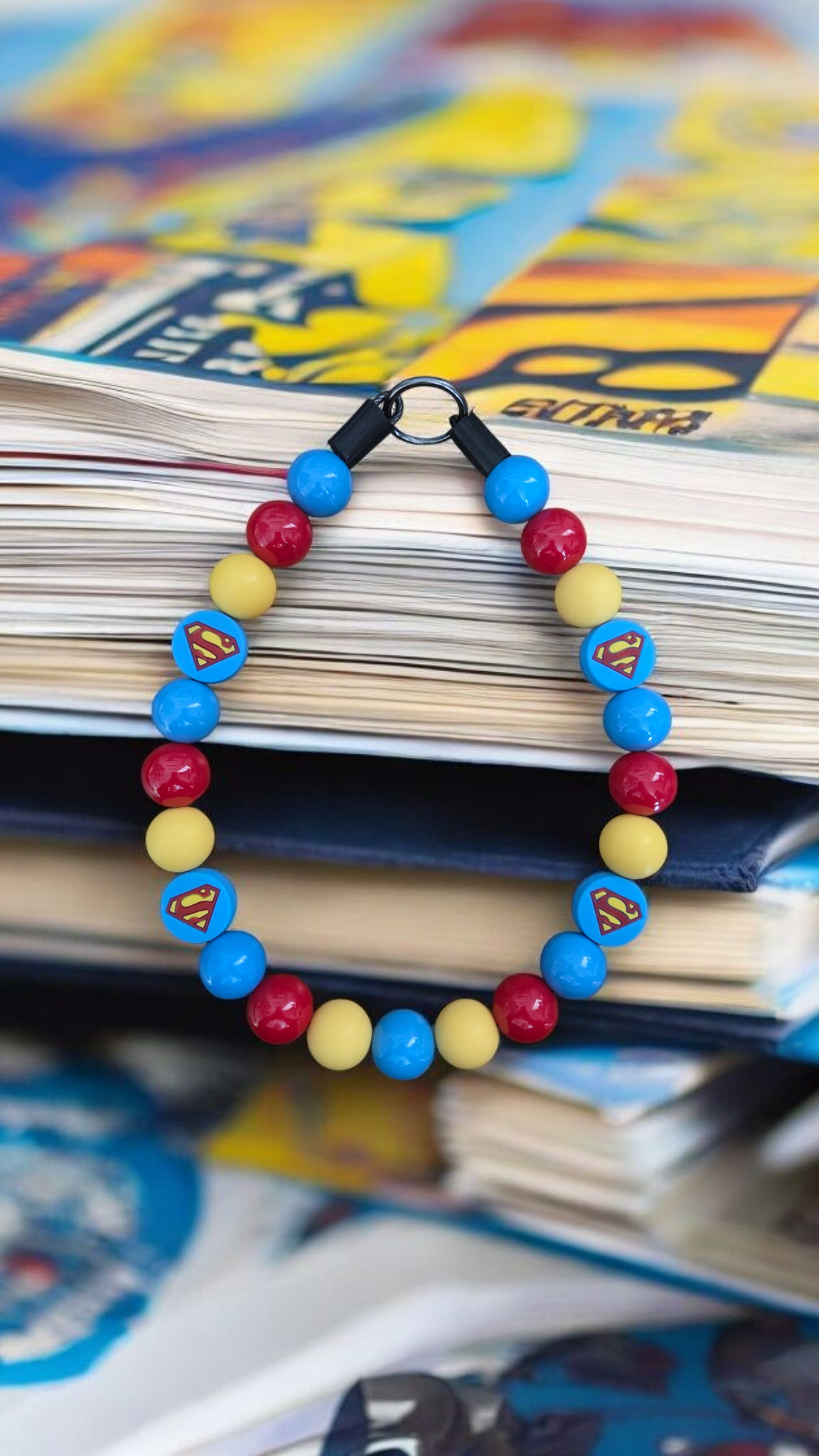 SuperPup! Beaded Collar, Dog Fashion, Beaded Dog Collar, Cute Accessories for Dogs, Dog Necklace, Fun Gift for Pet Lovers, Dog Collar