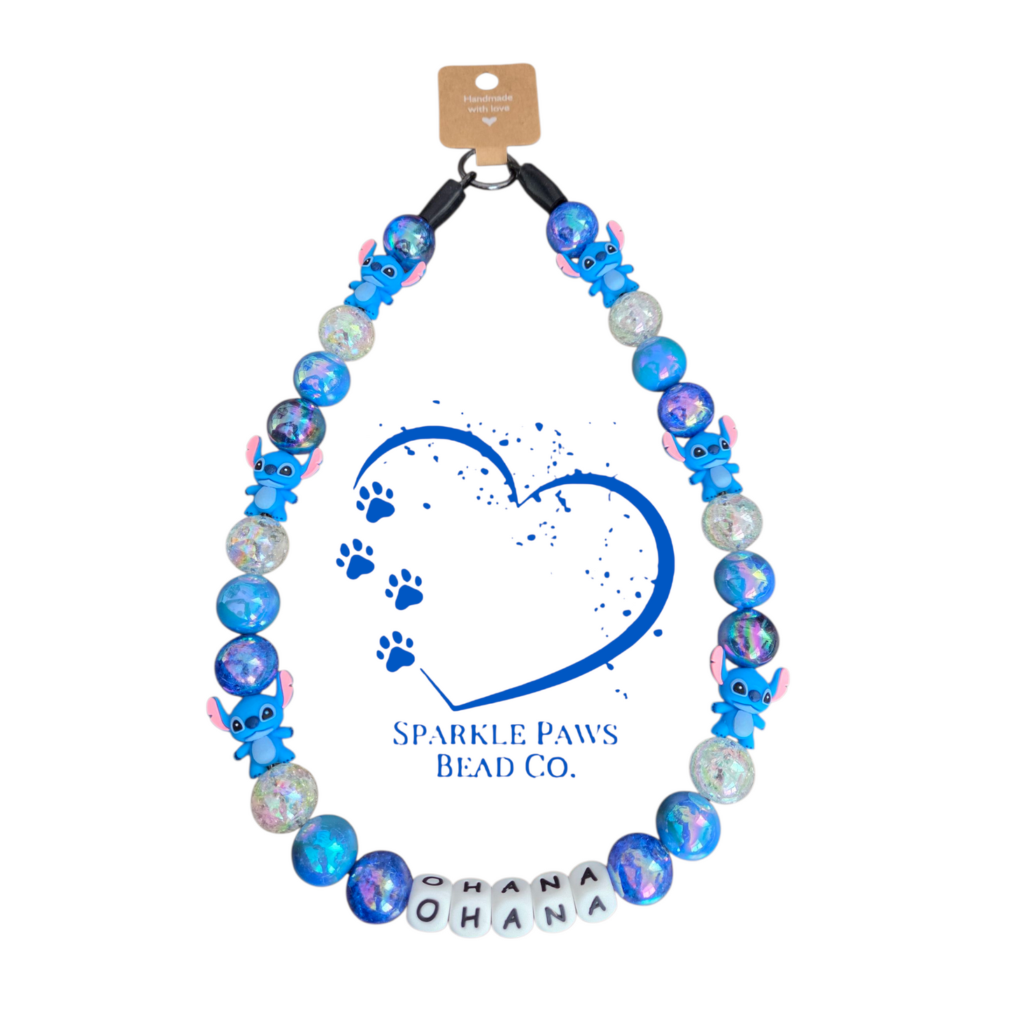 Stitch (Pablo's Version) Beaded Dog Collar – Handmade Pet Necklace – Cute Custom Collar for All Size Dogs