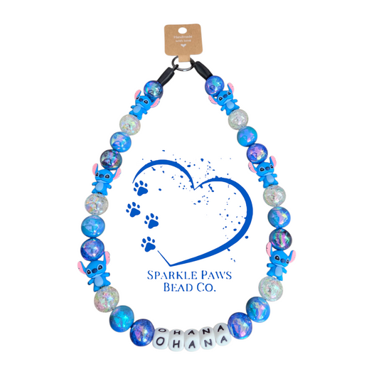 Stitch (Pablo's Version) Beaded Dog Collar – Handmade Pet Necklace – Cute Custom Collar for All Size Dogs