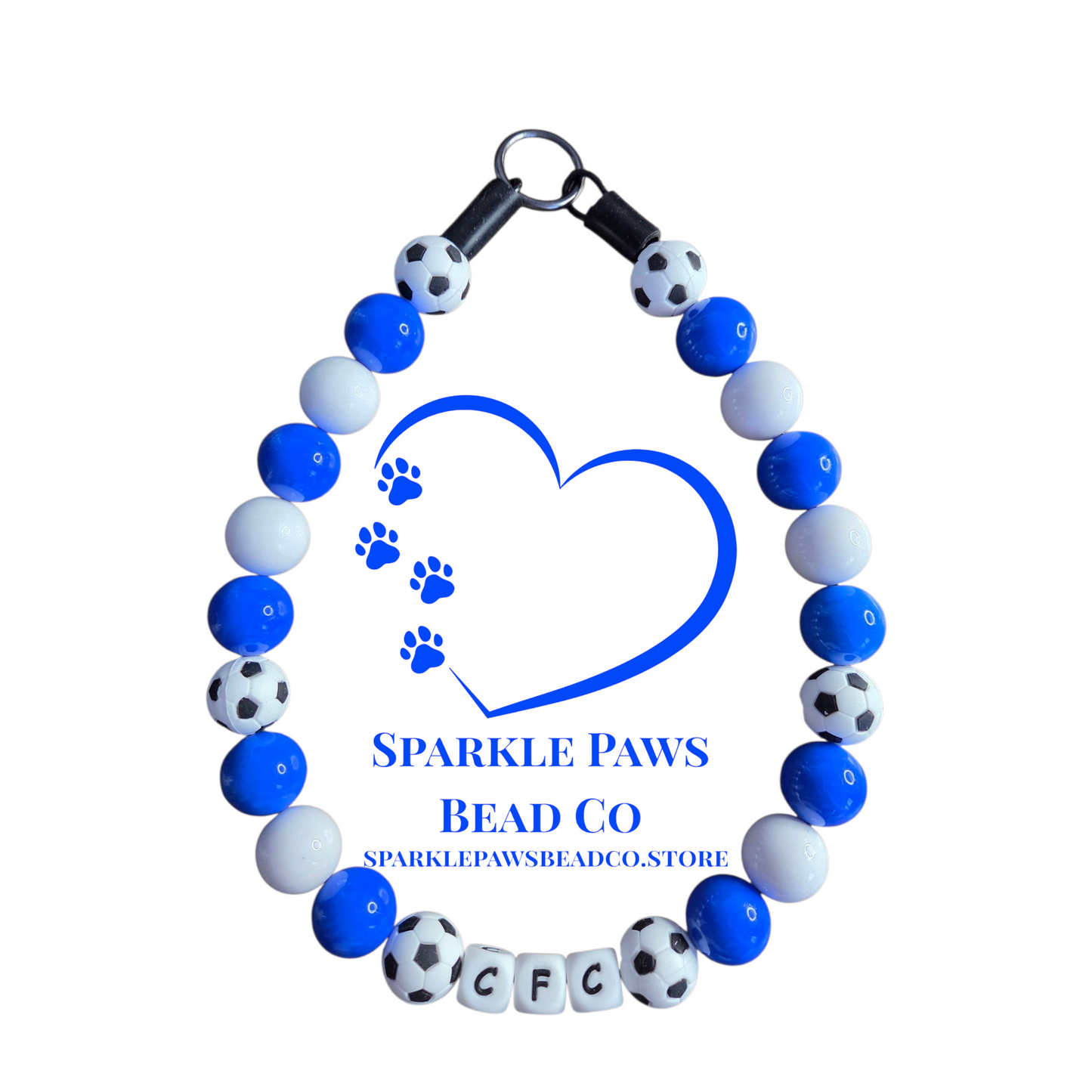 Football Team Dog Collar – Custom Colours & Beads – Handmade Pet Necklace – Custom Collar for All Size Dogs