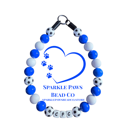 Football Team Dog Collar – Custom Colours & Beads – Handmade Pet Necklace – Custom Collar for All Size Dogs