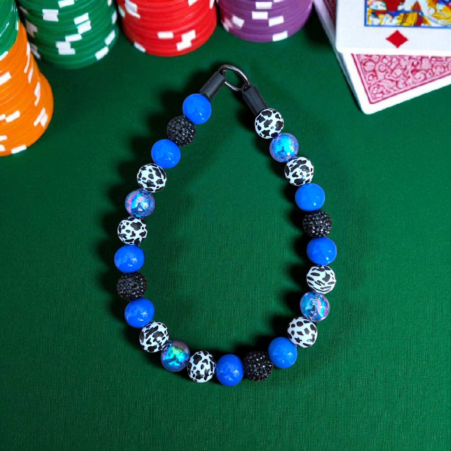 The Gambler Beaded Dog Collar – Handmade Pet Necklace – Cute Custom Collar for All Size Dogs