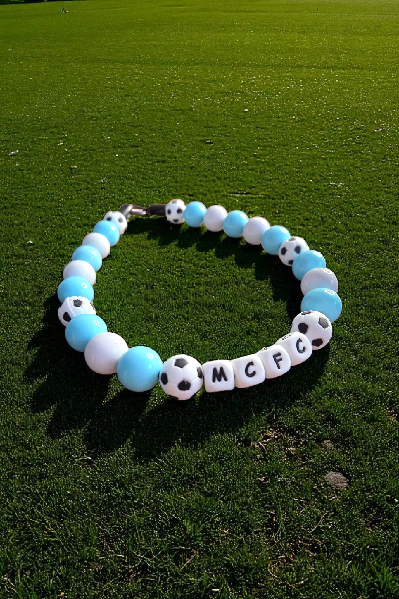 Football Team Dog Collar – Custom Colours & Beads – Handmade Pet Necklace – Custom Collar for All Size Dogs