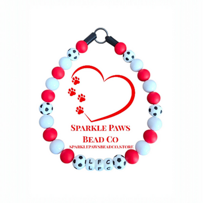 Football Team Dog Collar – Custom Colours & Beads – Handmade Pet Necklace – Custom Collar for All Size Dogs