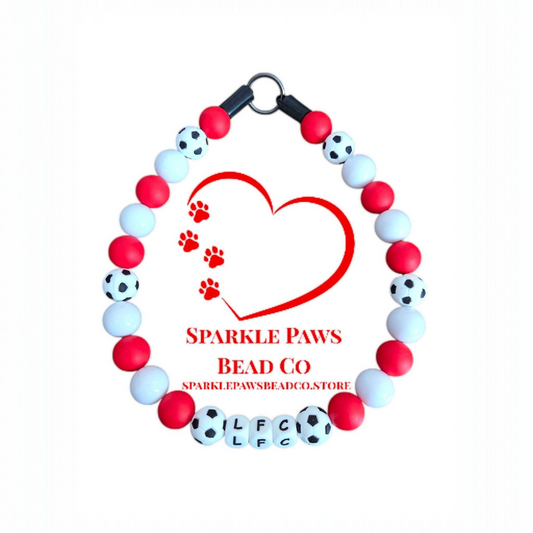 Football Team Dog Collar – Custom Colours & Beads – Handmade Pet Necklace – Custom Collar for All Size Dogs