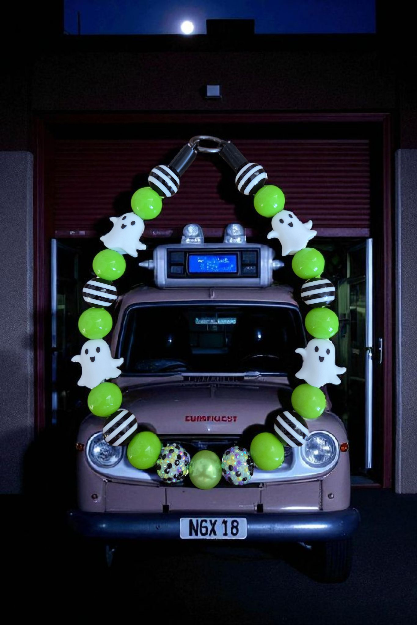 Slimer Halloween Dog Collar – Custom Colours & Beads – Handmade Pet Necklace – Custom Collar for All Size Dogs