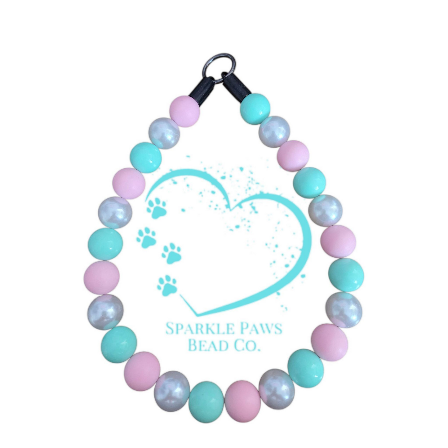 Nala's Dream Beaded Dog Collar – Iridescent Handmade Pet Necklace – Sparkly Custom Collar for Small to Large Dogs
